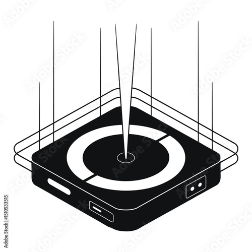 Hologram projection device. Modern Wireless Charging Pad with Central Projection