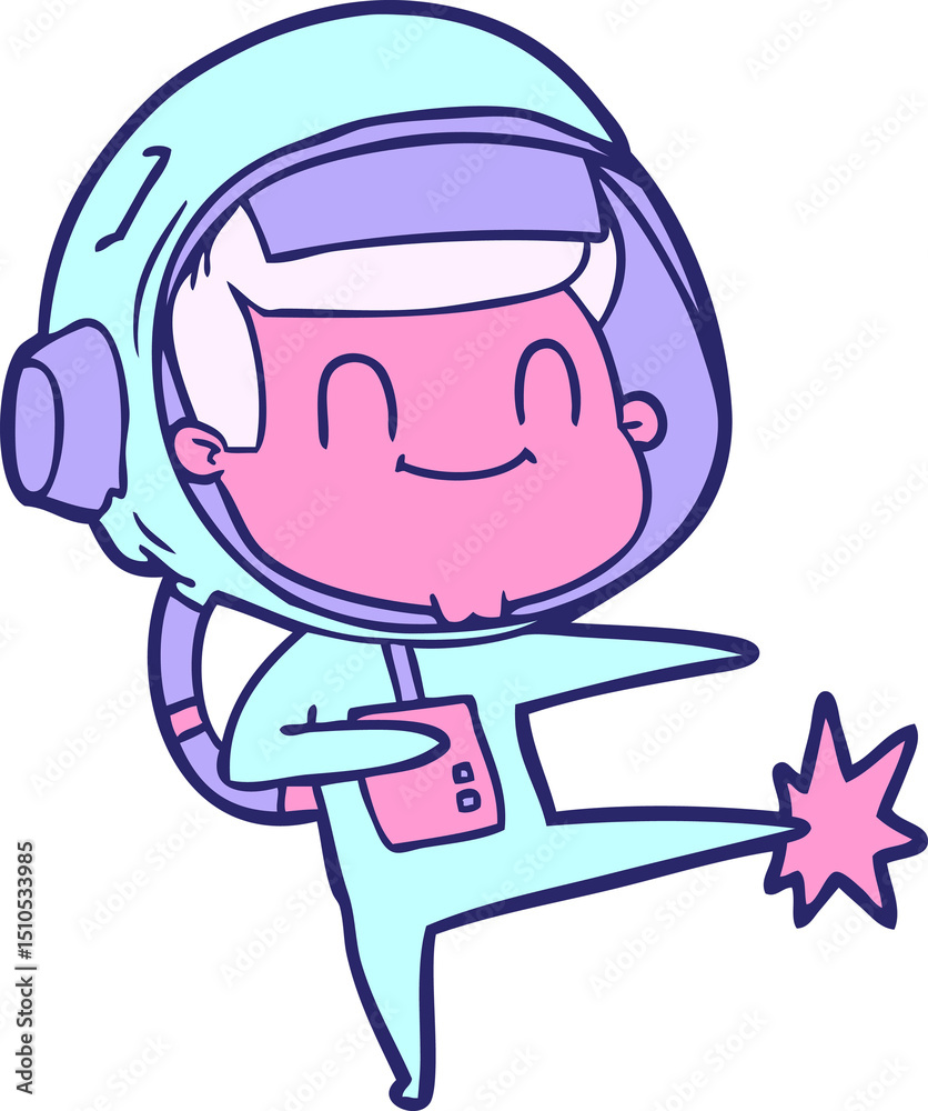 Obraz premium happy cartoon astronaut
