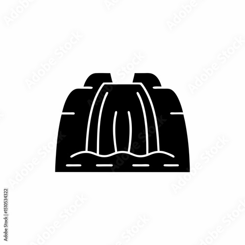 creative and simple minimal details Outline silhouette cascading waterfall Icon vector illustration