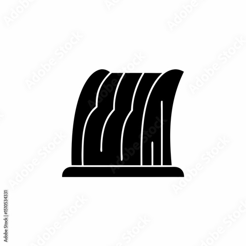 creative and simple minimal details Outline silhouette cascading waterfall Icon vector illustration