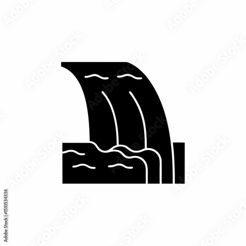 creative and simple minimal details Outline silhouette cascading waterfall Icon vector illustration