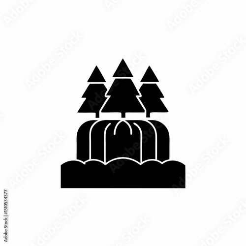 creative and simple minimal details Outline silhouette cascading waterfall Icon vector illustration
