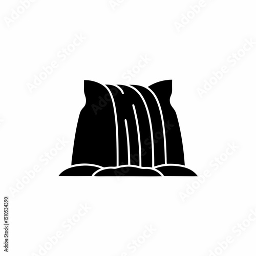 creative and simple minimal details Outline silhouette cascading waterfall Icon vector illustration