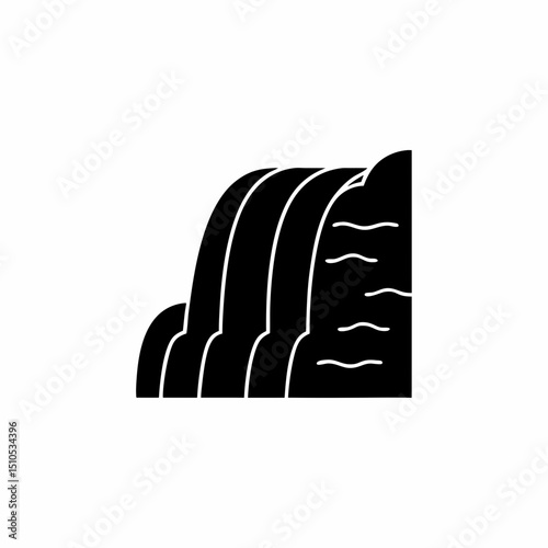 creative and simple minimal details Outline silhouette cascading waterfall Icon vector illustration