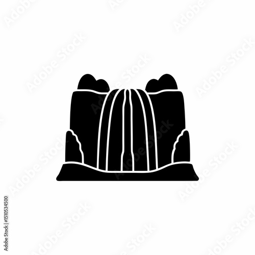 creative and simple minimal details Outline silhouette cascading waterfall Icon vector illustration