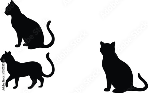 Black cat silhouette vector graphics free download for designers and creative projects usage