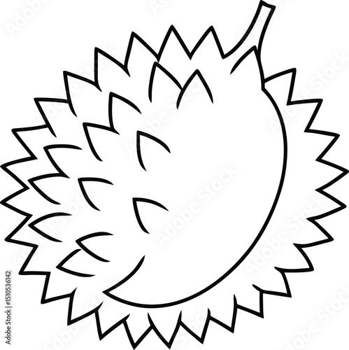 durian outline stylized spiky shape.