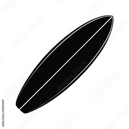 Surfboard vector silhouette