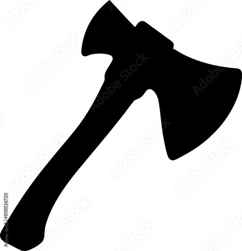 axe vector illustration, Battle axe silhouette vector illustration design on white background.