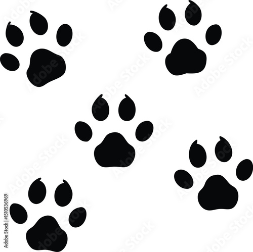 Paw print vector graphic illustration for pet lovers and animal rescue organizations design