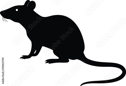 Black rat silhouette vector illustration rodent pest control clip art graphic design animal