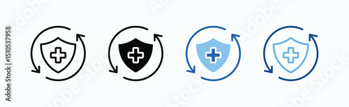 Recovery Icon Sheet Multiple Style Collection Isolated Vector