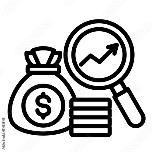 Investment Tracking  Icon Element For Design	