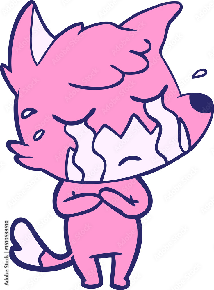 Obraz premium crying fox cartoon