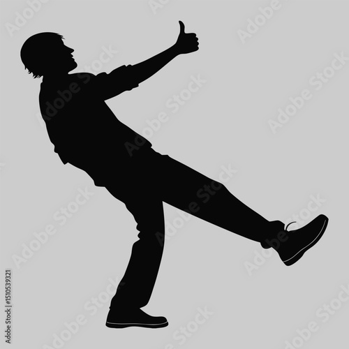 a person giving a thumbs-up silhouette vector design art and illustration