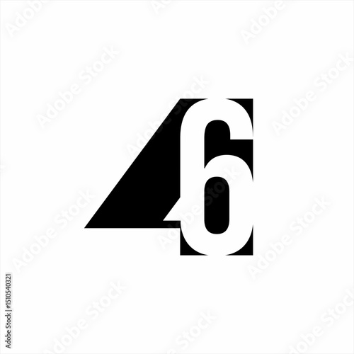 Simple number 46 logo design.