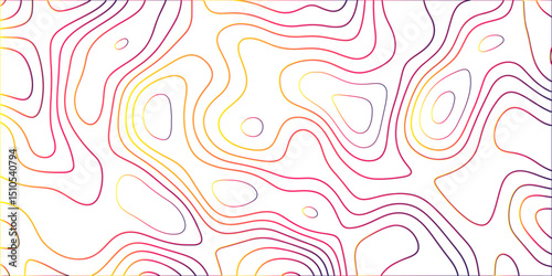 Topographic canyon geometric map relief texture with curved layers and shadow. abstract White background with a beautiful pattern, Topographic contour lines vector map seamless pattern vector.