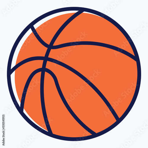 Orange basketball icon sport game ball graphic