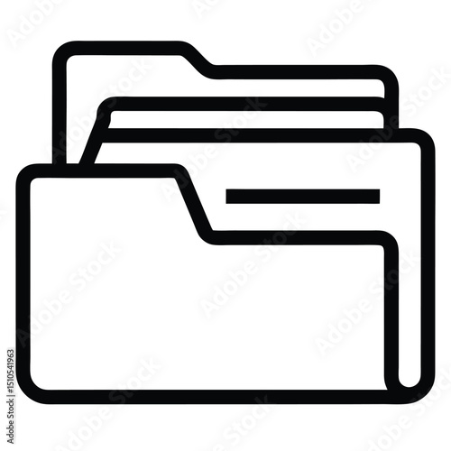 Organized files folder icon digital data management system
