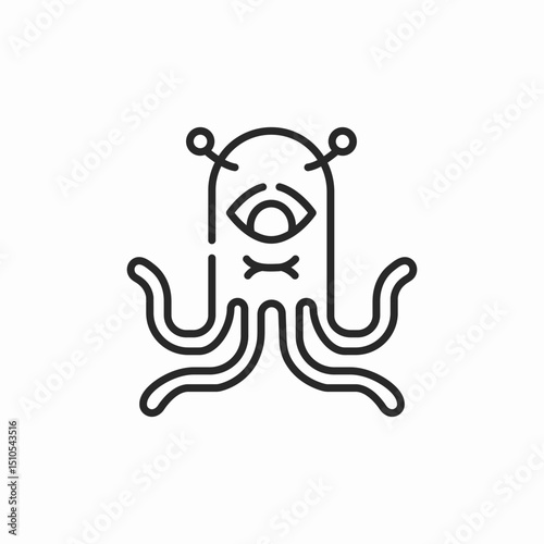 alien monster icon sign vector