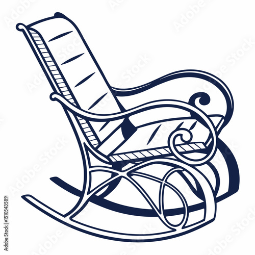 rocking chair on white background
