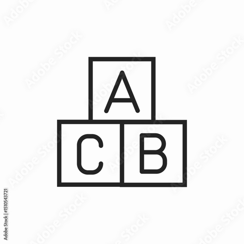 alphabet school icon sign vector