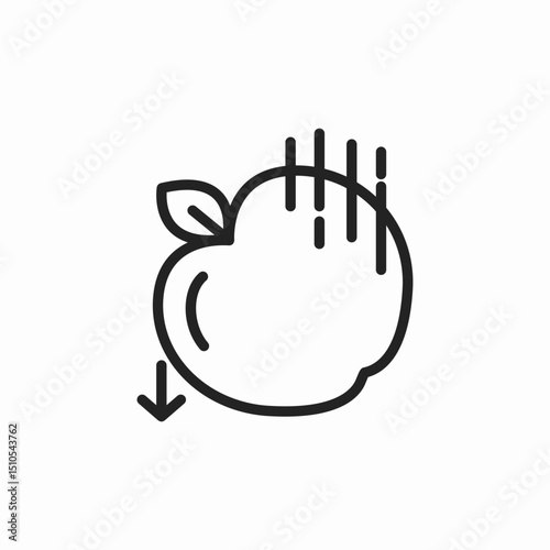 apple falling gravity icon sign vector