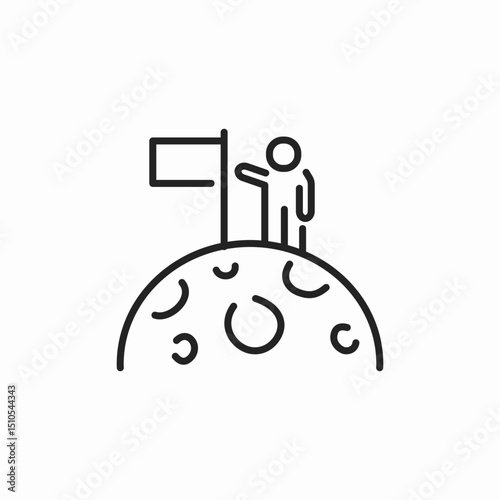 astronout on the moon icon sign vector