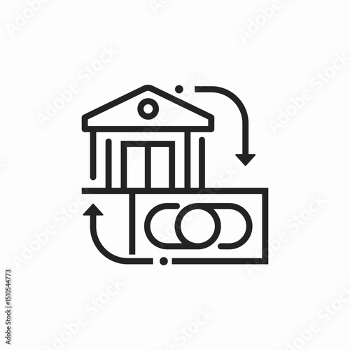 bank monetary system icon sign vector