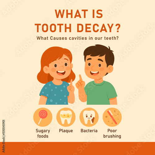 Tooth Decay Causes Infographic for Kids