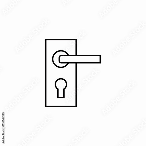 door lock handle icon sign vector