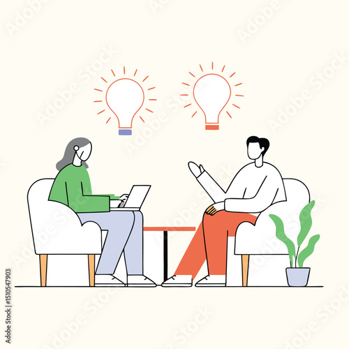 Marketing Idea with a businessman digital marketing illustration concept 