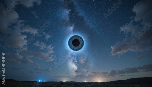 Surreal Cosmic Eye within Ethereal Milky Way Galaxy