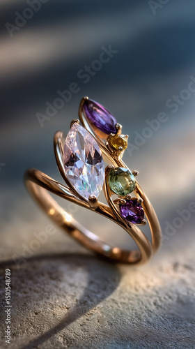 golden ring with diamonds