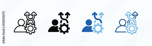 Flexibility Icon Sheet Multiple Style Collection Isolated Vector