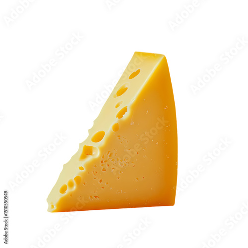 A Wedge of Swiss Cheese isolated on transparent background
