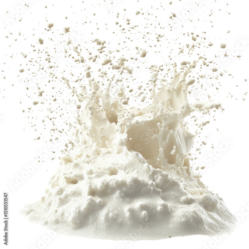 Milk splash isolated on transparent background
