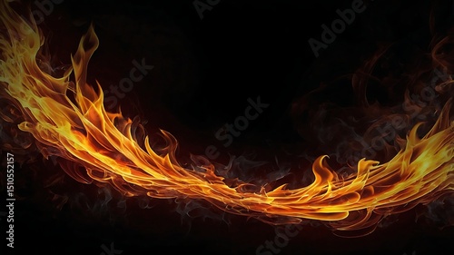 Fiery Ring Abstract Flame Illustration
