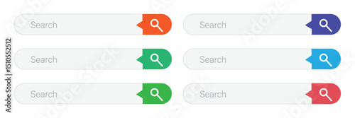 Search bar field. Vector interface element with search button. Flat vector illustration on white background. Vector Illustration . EPS 10 . 