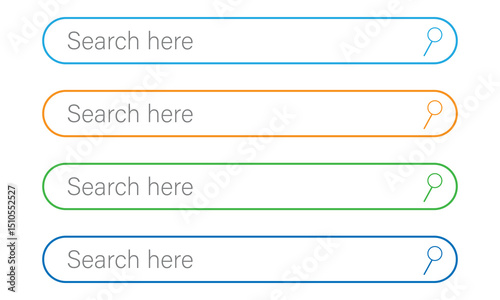 Search bar field. Vector interface element with search button. Flat vector illustration on white background. Vector Illustration . EPS 10 . 