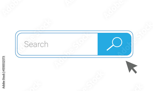Search bar field. Vector interface element with search button. Flat vector illustration on white background. Vector Illustration . EPS 10 . 