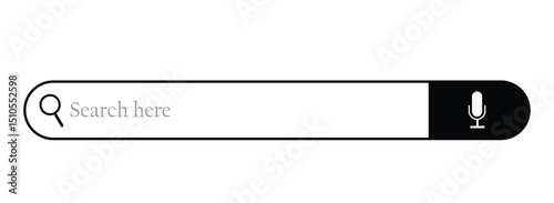 Search bar field. Vector interface element with search button. Flat vector illustration on white background. Vector Illustration . EPS 10 . 