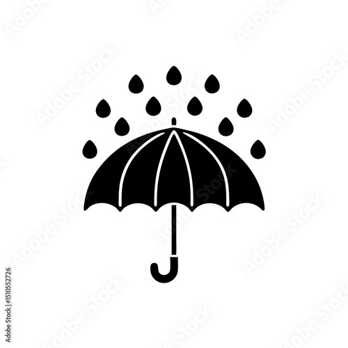 creative details Outline rainy umbrella weather icon vector illustration