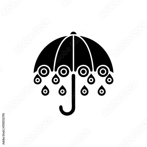 creative details Outline rainy umbrella weather icon vector illustration