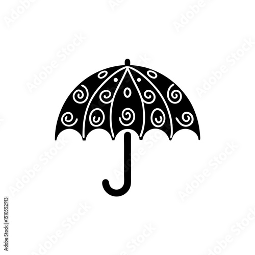 creative details Outline rainy umbrella weather icon vector illustration