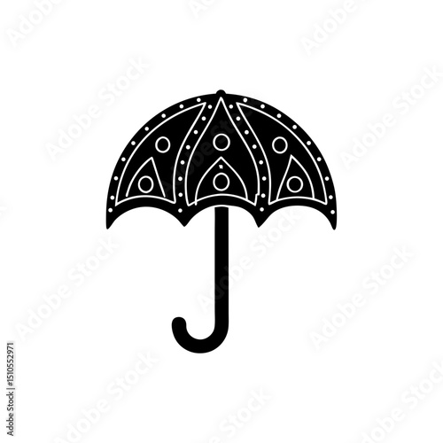 creative details Outline rainy umbrella weather icon vector illustration