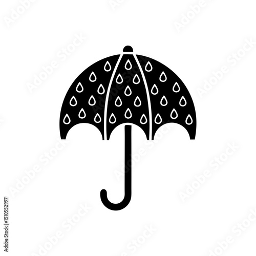 creative details Outline rainy umbrella weather icon vector illustration