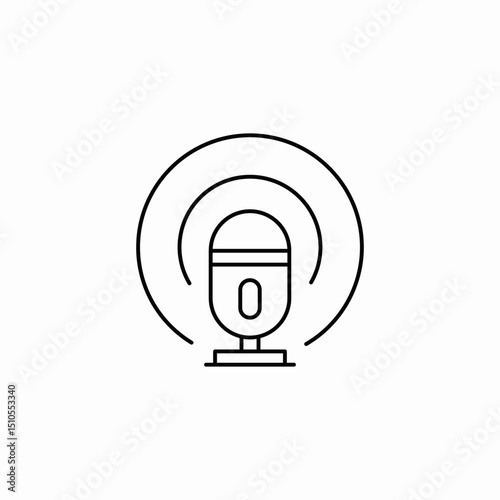 mic podcast icon sign vector