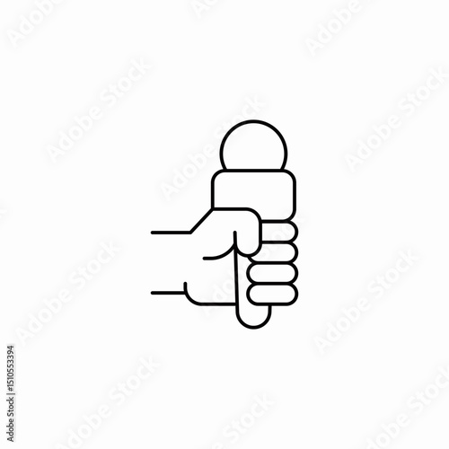 microphone hand icon sign vector