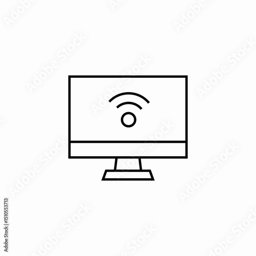monitor wifi icon sign vector
